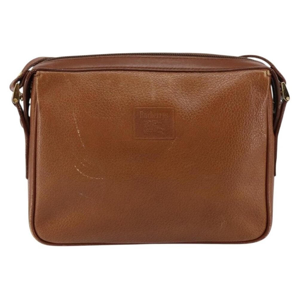 Authentic Burberrys Nova Check Shoulder Bag Leather Brown Gold - Picture 9 of 16